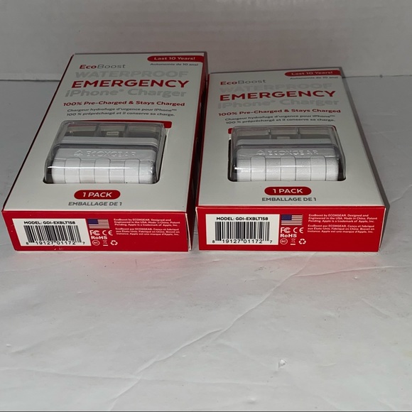 Waterproof Emergency iPhone Chargesr X 2 - Picture 4 of 5
